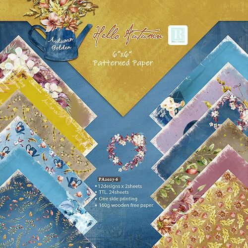 24pcs 6x6 '' Automne Motif Fond Papier Pad Pour Scrapbooking Decor Journal Album Diy Memopads Handmade Craft