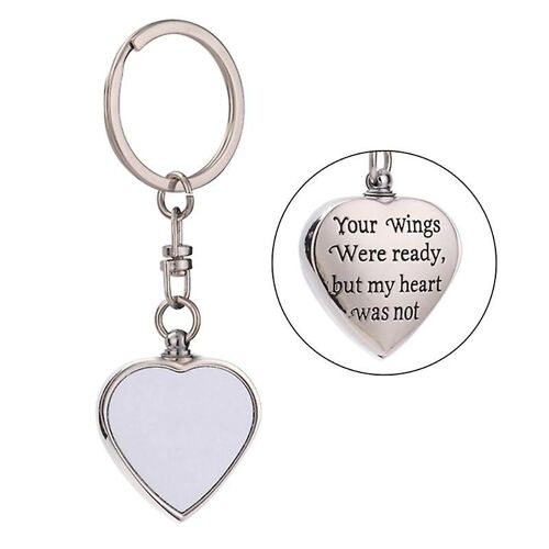 Memorial Ashes Keyring Ash Box Keepsake Pendant Heart Heat Transfer Keychain