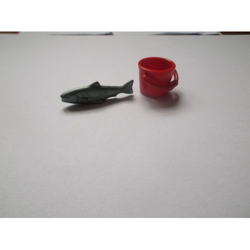 Accessoire Playmobil Gros Poisson Avec Seau Rouge