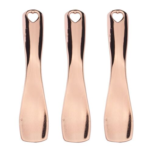 Or Rose 3pcs - Mini Spatule Cosmétique En Alliage De Zinc, Applicateur De Crème Pour Les Yeux, Anciers De Massage, Cuillère De Maquillage Pour Le Visage, Masque'arrête De Beauté