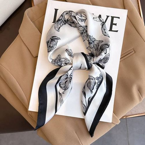 70cm Design Bandes De Cheveux Foulards Carrés Mode Impression Satin Foulard En Soie Pour Les Femmes Foulard Enveloppes De Poignet Dame Ruban Châle Foulard--Jnc271-01