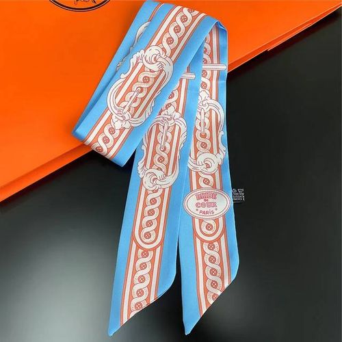 Foulard En Soie Imprimé À Carreaux Pour Femmes,Nouveau Design,Slim,Marque De Luxe,Sac,Été,2023--16