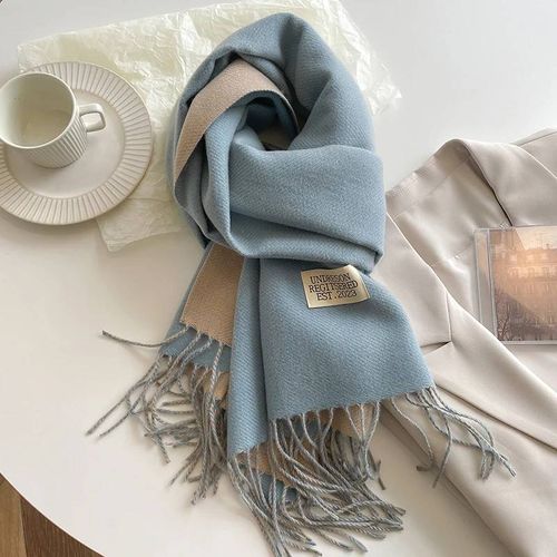 Écharpe En Cachemire De Style Coréen Pour Femme,Foulard De La Présidence,Enveloppes Double Face,Document Solide,Chaud,Hiver,Nouvelle Mode,2023-68x200cm-Dfp022-15