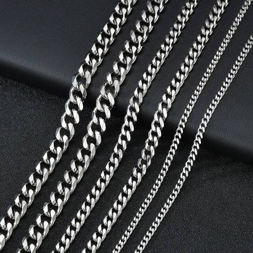Colliers De La Présidence En Acier Inoxydable Pour Hommes Et Femmes,Lien Cubain Punk,Tour De Cou Jochoker,Mode Hip Hop,Accessoires De Bijoux De Fête,3.5-7mm De Large-18cm Bracelet-5mm