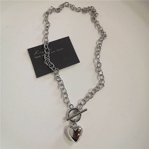Punk Rock Noir Coeur Croix Pendentif Chaîne Collier Pour Hommes Femmes Cool Hip Hop Rue Vintage Années 90 Y2k Grunge Goth Accessoires--1