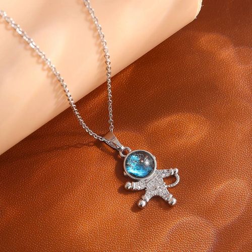Collier De La Série Star Series En Acier Au Titane Pour Femme,Pendentif Planète Lune Et Astronome,Colliers De La Présidence,Cadeaux De Bijoux,Document Doré,Luxe Abordable--New Sliver Color C
