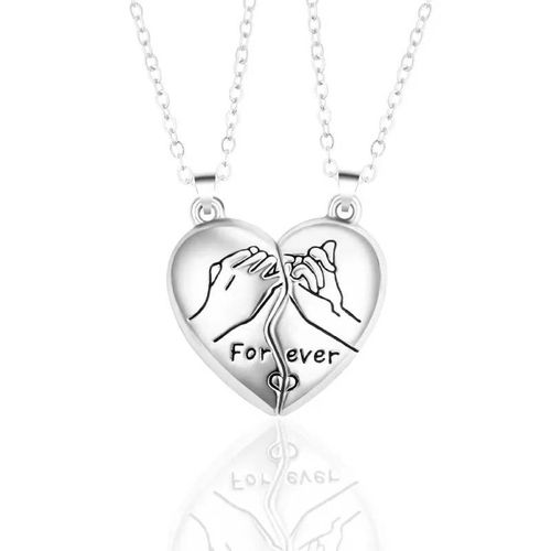 Collier Pendentif Électrocardiogramme Pour Couple,Coeur Magnétique,Épissage,Cadeau De La Fête Des Léons,Bonne Qualité,Simple--25