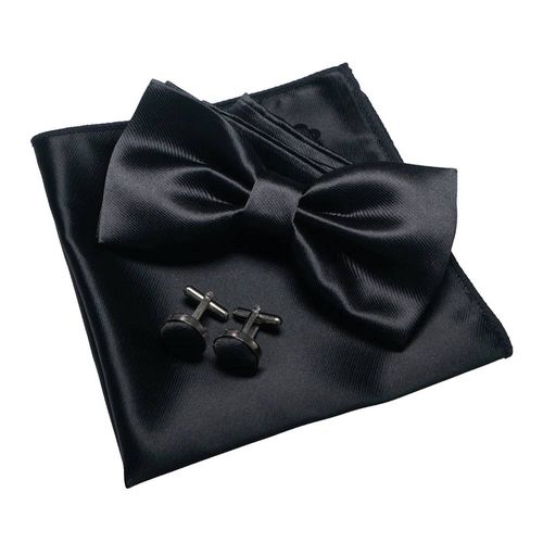 Eastepic Ensembles De N?uds Papillon Pour Hommes Comprenant Des Boutons De Manchette Exquises Et Des Mouchoirs Doux Accessoires Brillants En Satin Pour Hommes Lors Des Mariages--1