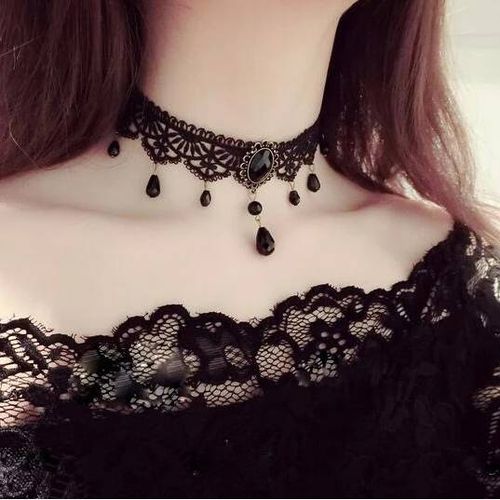 Collier Ras Du Cou En Velours Pour Femmes,Mode Coréenne,Vintage,Sexy,En Dentelle,Avec Pendentifs,Gothique,Accessoires De Bijoux Pour Cou De Fille--Sn004-15