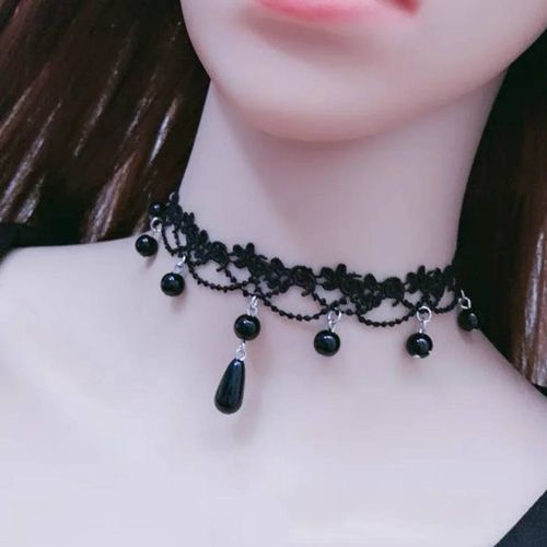 Collier Ras Du Cou En Velours Pour Femmes,Mode Coréenne,Vintage,Sexy,En Dentelle,Avec Pendentifs,Gothique,Accessoires De Bijoux Pour Cou De Fille--Sn003-17