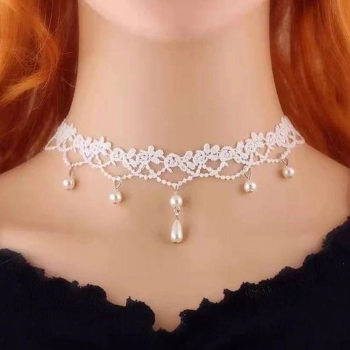Collier Ras Du Cou En Velours Pour Femmes,Mode Coréenne,Vintage,Sexy,En Dentelle,Avec Pendentifs,Gothique,Accessoires De Bijoux Pour Cou De Fille--Sn003-18