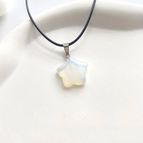 Collier Pendentif En Pierre Naturelle Pour Femme,Cristal Hexagonal,Quartz Rose,Opale,Étoile,Fluorite,Lapis,Pendule Bullet,Cadeau Bijoux,Tendance--Hzs-260-15