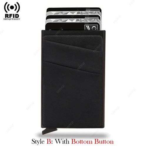 Protecteur de cartes antivol,portefeuille intelligent minimaliste,Protection RFID,boîte métallique en aluminium,étui porte-cartes--Black B