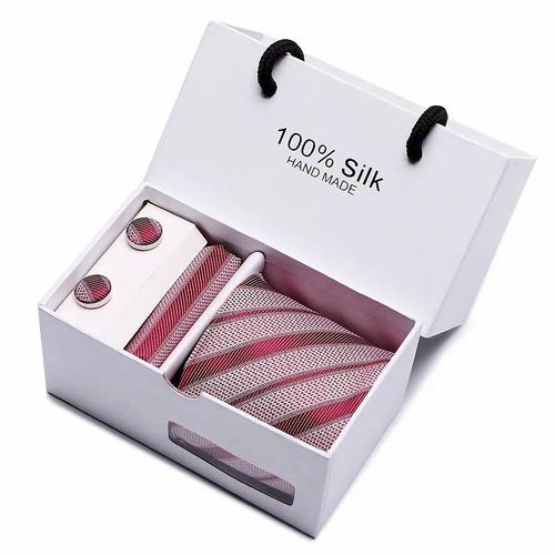 2023 100% Soie Jacquard Cravate Blanc Géométrique Cravate Hanky Bouton De Manchette Ensemble Cravates Pour Hommes Gravatas Affaires Fête De Mariage En Gros--Sb16