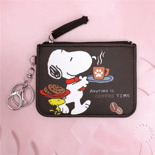 Snoopy porte-monnaie Charlie marron mignon portefeuille femmes loisirs Woodstock fermeture éclair porte-carte pochette pour monnaie dame cas filles--L