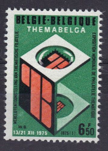 Belgique 1975 : Première Exposition Mondiale De Philatélie Thématique "Themabelga" À Bruxelles : Loupe - Timbre 6 F. 50 Vert, Noir Et Orange Neuf **