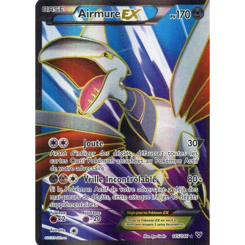 Carte Pokemon - Airmure Ex - Full Art 145/146 -  Xy - 170pv - Francaise