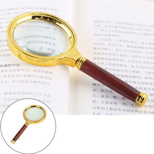 Loupe portative 10X, 60mm 70mm 80mm, Loupe oculaire à poignée rétro