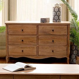 Commode 6 Tiroirs 125x41,6x80 Cm En Manguier Naturel - Tarsus