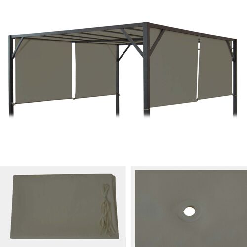 Toile De Rechange Pour Toit De Pergola Baia 3x4m   Taupe