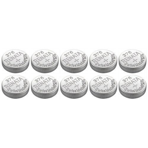RENATA Lot de 10 Piles bouton Silver Oxyde 376 / SR626W 0% mercure
