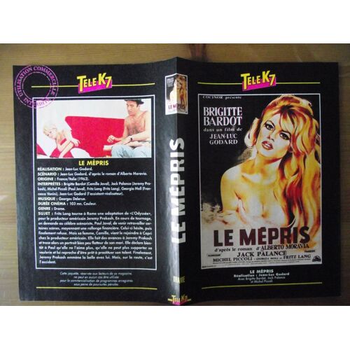 Tele K7 Jaquette Du Film Le Mépris.Réalisation:Jean Luc Godard Avec Brigitte Bardot Jack Palance Et Michel Piccoli