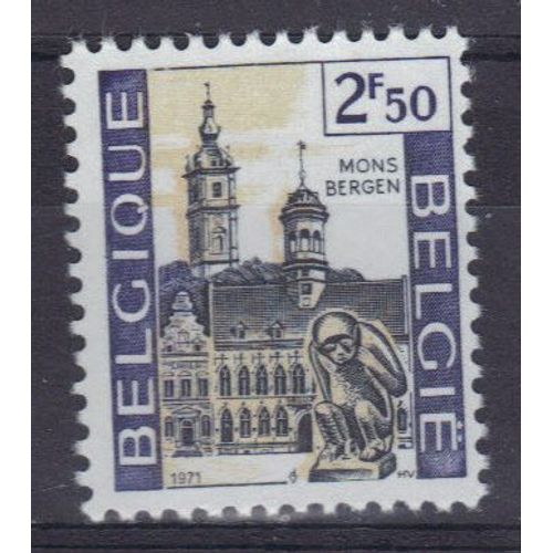 Belgique 1971 : Mons, La Grand'place - Timbre 2 F. 50 Bleu-Gris, Noir Et Bistre Neuf **