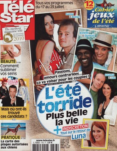 Télé Star / 12-07-2010 N°1763 : Sophie Marceau / Christophe Lambert (1p) - Victoria Silvstedt (3/4p)