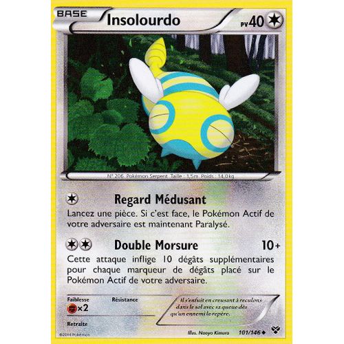 Carte Pokemon - Insolourdo - 101/146 - Edition X Et Y - Version Francaise -