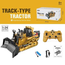 abdos - Bulldozer robuste télécommandé 2.4g, véhicule'ingénierie, chenille, pelletage, jouets multifonctions