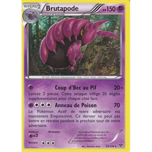 Carte Pokemon - Brutapode - 53/146 - Rare - 150 Pv - Edition X Et Y -