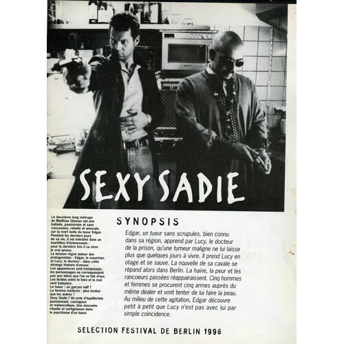 Sexy Sadie, Synopsis Dépliant, Matthias Glasner, Avec Corinna Harfouch, Jürgen Vogel, Thomas Heinze