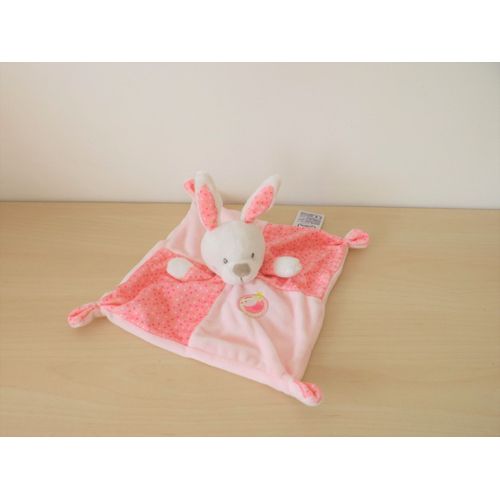 Doudou Lapin Blanc Rose Pois Oiseau Mots D'enfants
