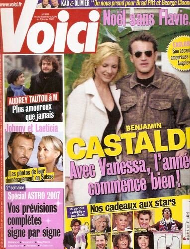 Evangeline Lilly 2p/ Audrey Tautou Mathieu Chedid 2p/ Johnny Hallyday 3p/  Edouard Baer 2p/ Patrick Sebastien 1p/ Gerard Darmon 1p/ Sheila 1p/ Sardou 1/2p/ Mireille Mathieu 1.5p/ Dubosc 1p/Francoise Hardy 1/2p/ Christophe Lambert 2p/ Kad Merad 2p/ 999