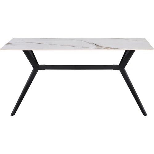 Table À Manger En Céramique "Boreal" - 4 À 6 Personnes - 160 Cm - Blanc