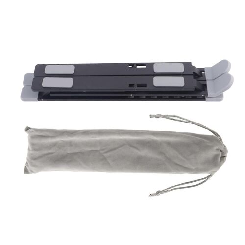 Adjustable Laptop Stand Double Folding Laptop Desktop Holder Aluminum PC Riser for Heat Dissipation Black