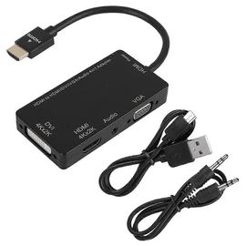 CâbleDeconn HDMI vers DVI 4K/VGA/HDMI 4K/Audio 4-en-1 Adaptateur Convertisseur Câble pour PC/Téléphone