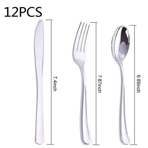 Service De Vaisselle Jetable, Couteau/Fourchette/Cuillère Coloré, Café Restaurant Vaisselle De Table, Cuillère À Dîner Pour Dessert Européen