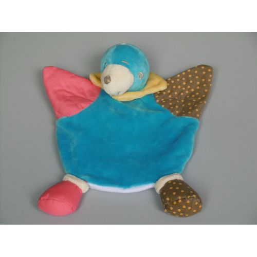 Doudou Taupe Bleue Marionnette Nounours