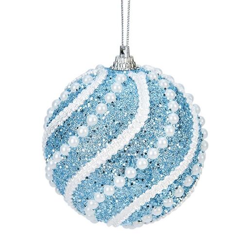 8cm Paillettes Ornements de boule de Noël Décorations d'arbres de Noël en mousse incassable
