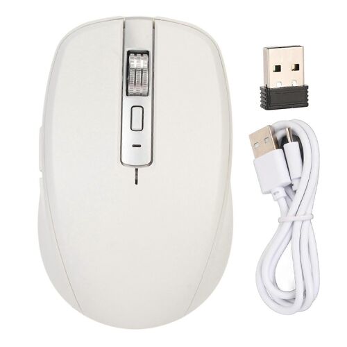 2.4G Wireless Mouse Dual Mode 2400 DPI Bluetooth Mouse with 14 RGB Lighting Effects for Laptop for Windows for OS X Blanc