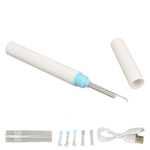 Visible Ear Wax Remover White Ergonomic Waterproof Supports App Usb 1080p Hd Camera Ear Wax Removal Set
