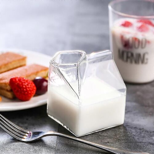 Cream Bottle Glass Mini Milk Drawing Container Water Glass Water Glass