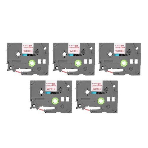 5 Pcs Étiqueteuse Ruban 9mm Laminé Imperméable Couleur Polyvalent Étiqueteuse Ruban Pour Pt D210 Pt D200 Pt H110 Pt D400 Blanc Sur Rouge Bze 425