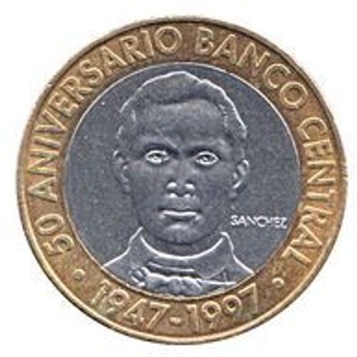 Pièce 5 Pesos République Dominicaine - 1997