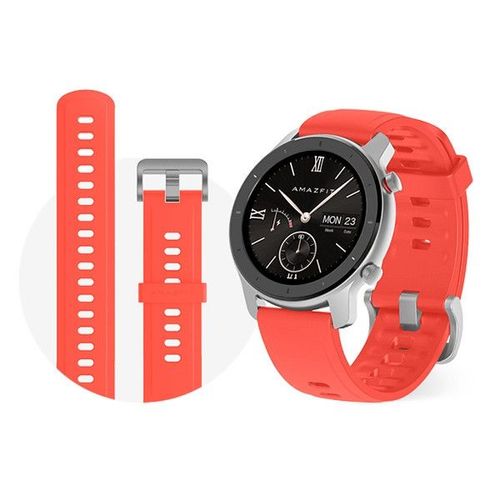 Amazfit GTR 42 3,05 cm (1.2") AMOLED 42 mm Numérique 390 x 390 pixels Écran tactile Noir, Argent GPS (satellite)