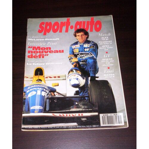 Sport Auto N° 370 Du 01/11/1992 - Mclaren- Renault - La Future Williams - Alfa 155 Q4 - Peugeot 405 Turbo 16 Et Opel Vectra Turbo 4x4 - Spiess 522 Tc - Mazda 323 Gt-R - Alain Prost.