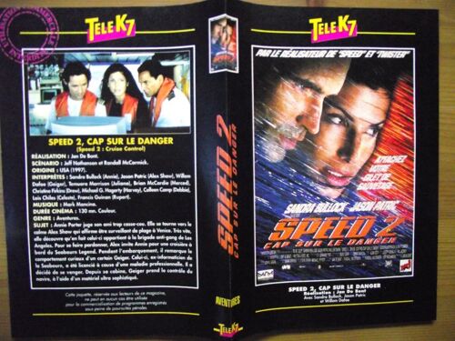 Tele K7 Jaquette Du Film Speed2,Cap Sur Le Danger.Réalisation:Jan De Bont Avec Sandra Bullock,Jason Patric Et Willem Dafoe