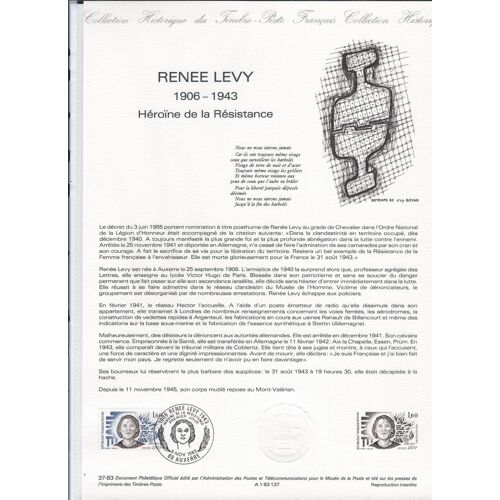 France 1983 - Document Philatélique - Renée Levy - 1.60f - 37-83 - A 1 83 137