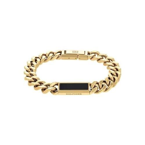 Tommy Hilfiger - Bracelet Homme Semi Precious On Metal Doré, Noir 2790539-Par - Jaune
